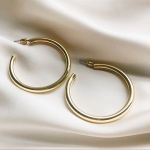 Chunky Hoop Earrings in Gold
